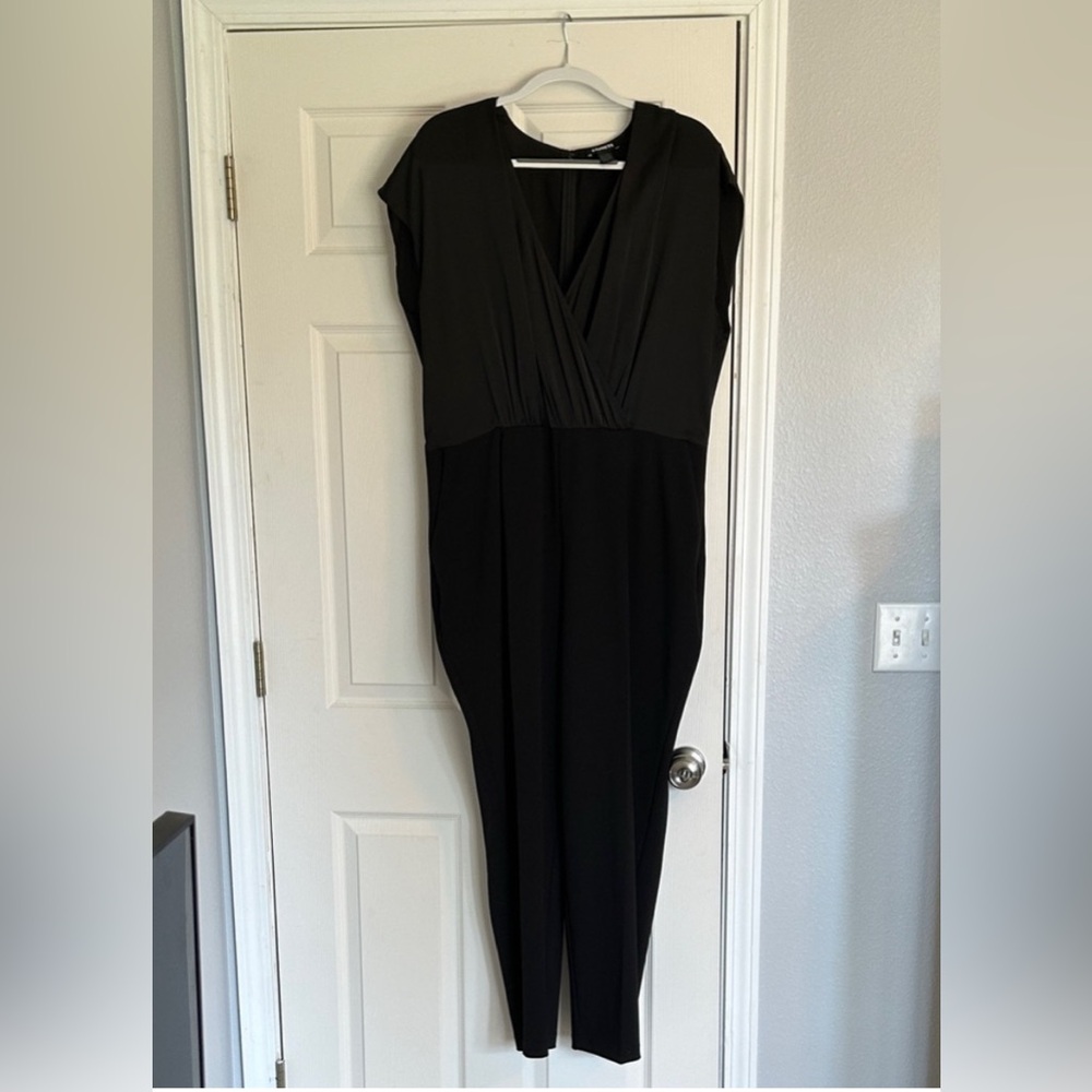Express Black Satin Jumpsuit